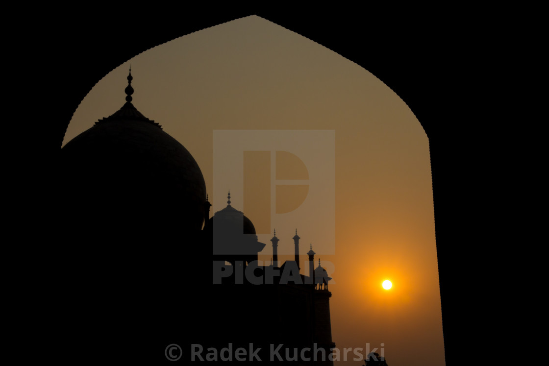 "Sunrise at Taj Mahal" stock image