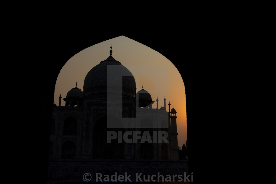 "Sunrise at Taj Mahal" stock image