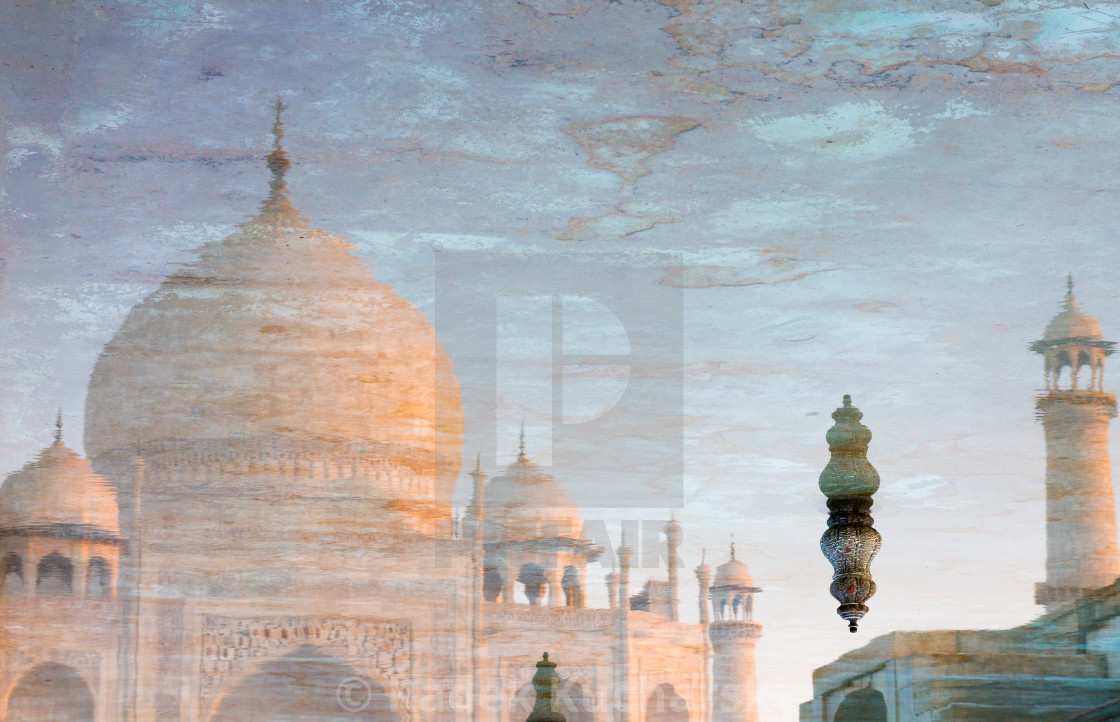 "Reflection of the Taj Mahal" stock image