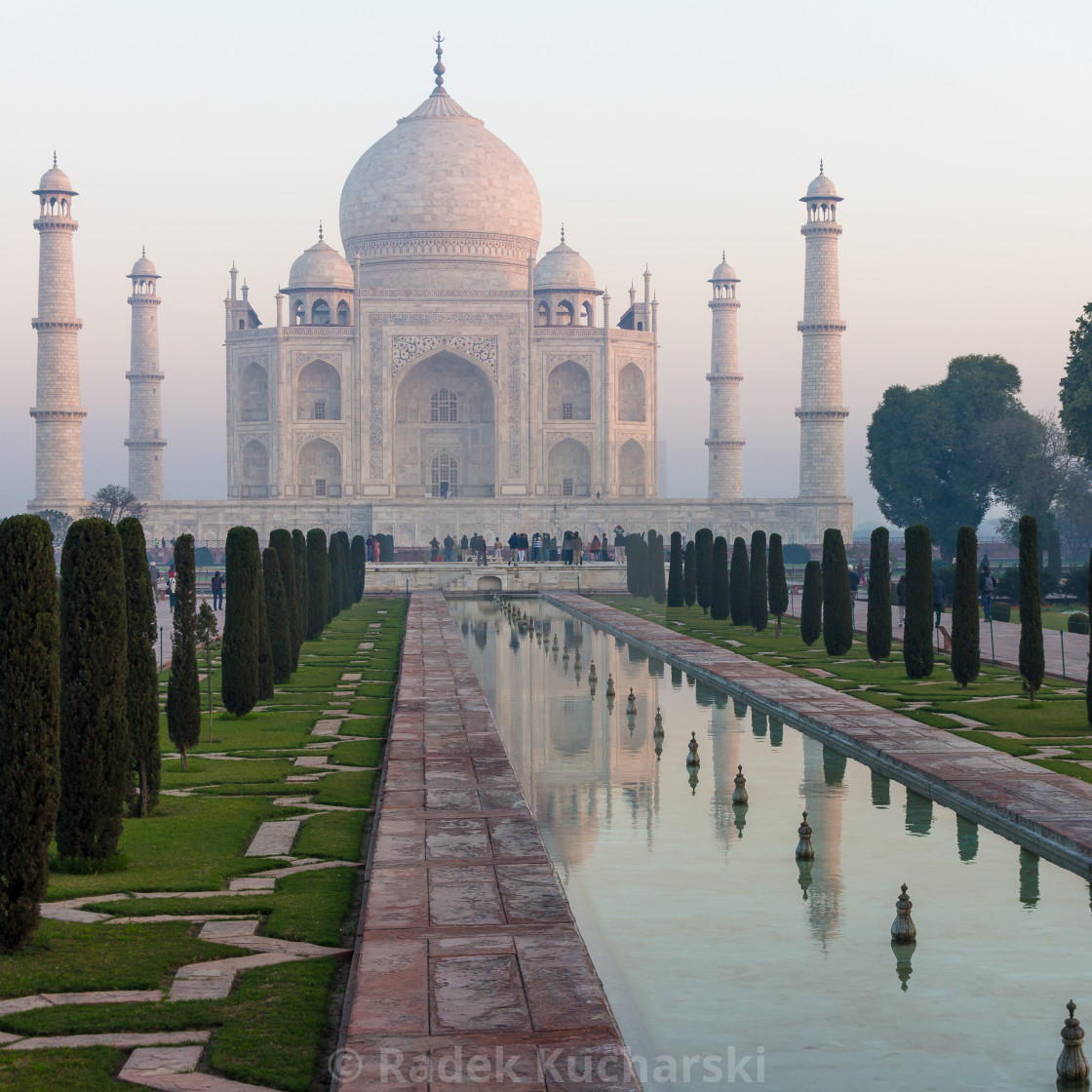 "Taj Mahal and its reflection" stock image