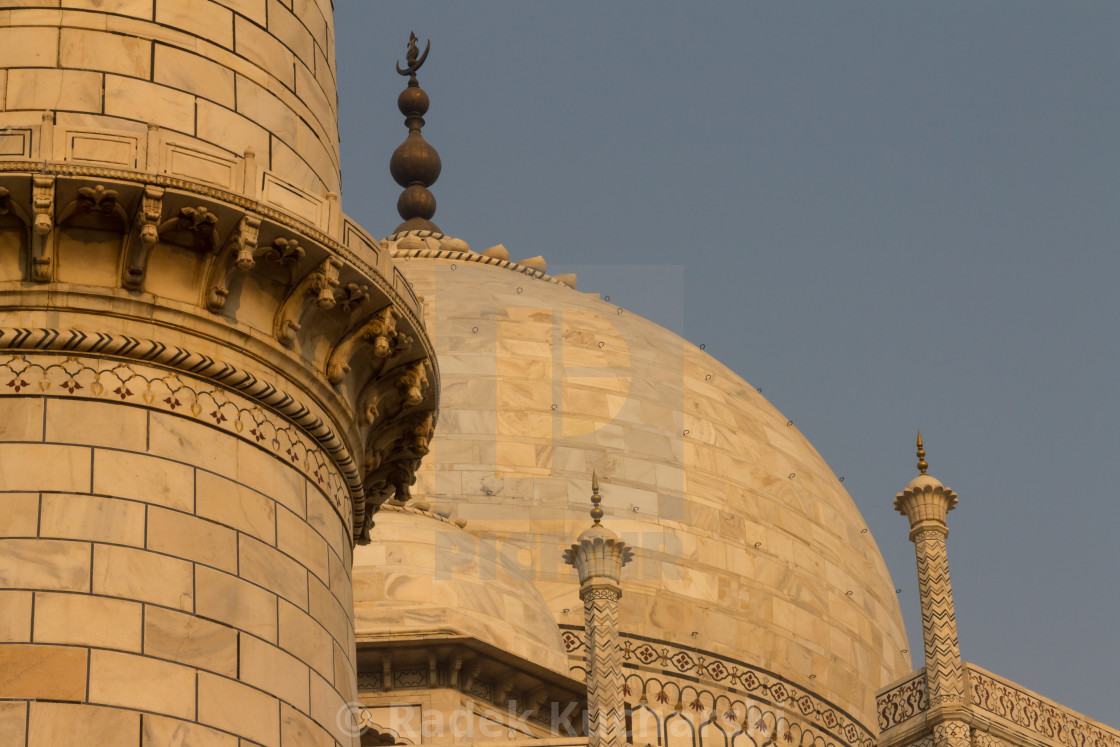 "The Taj Mahal's dome and a part of its minaret" stock image