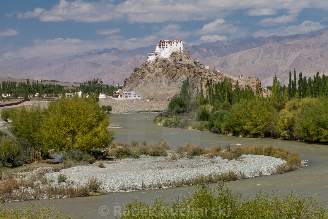 "Stakna Monastery and the Indus River, Ladakh" stock image