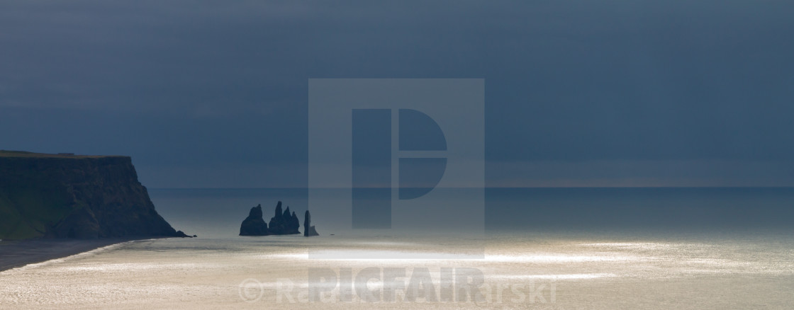 "Reynisdrangar seen from Dyrhólaey cliffs" stock image