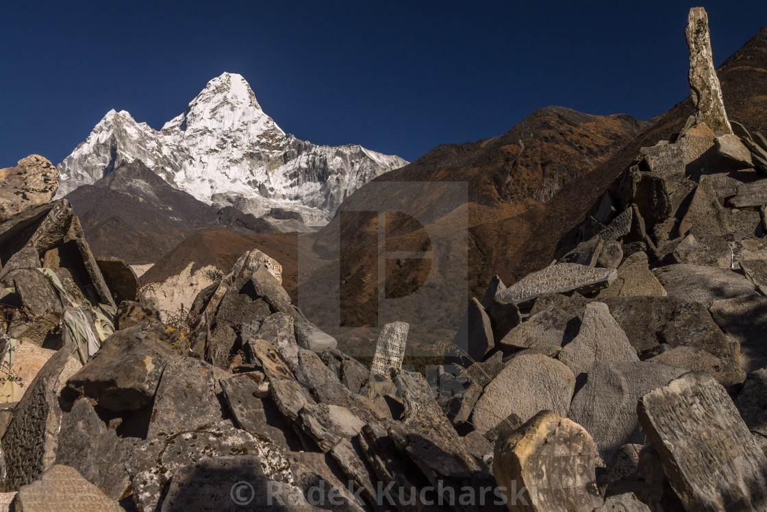 "Ama Dablam - view from Upper Pangboche" stock image