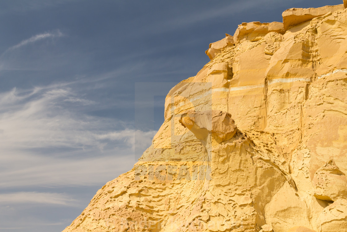 "Patterns and forms shaped by the wind erosion. Wadi al-Hitan – Whale Valley, Egypt." stock image