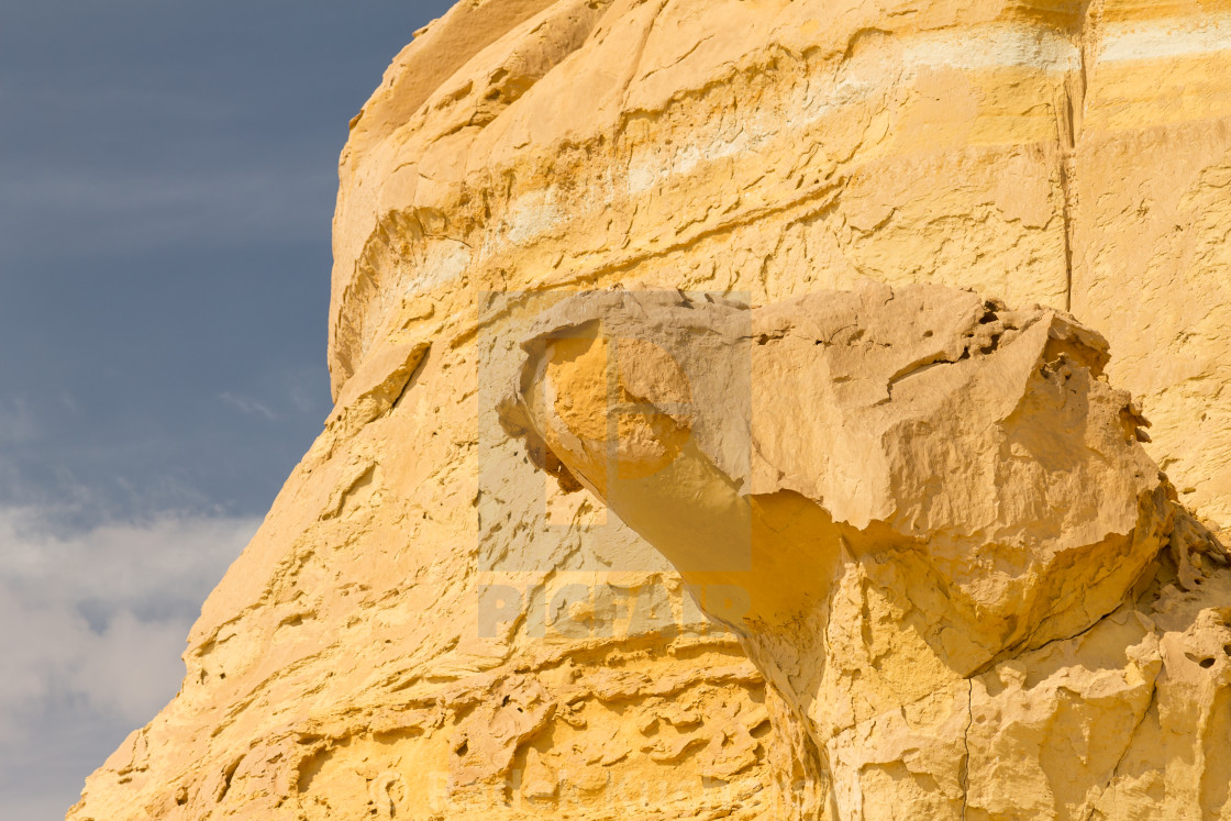 "Patterns and forms shaped by the wind erosion. Wadi al-Hitan – Whale Valley, Egypt." stock image