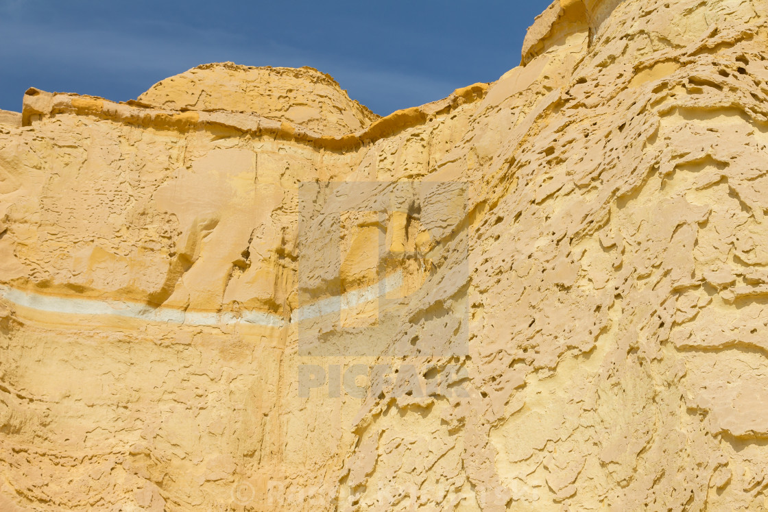 "Patterns and forms shaped by the wind erosion. Wadi al-Hitan – the Whale Valley, Egypt." stock image