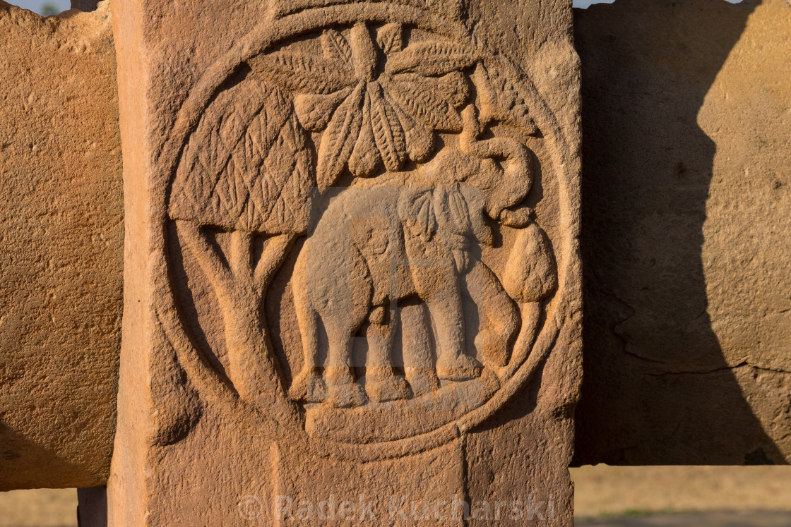 "A carved elephant" stock image