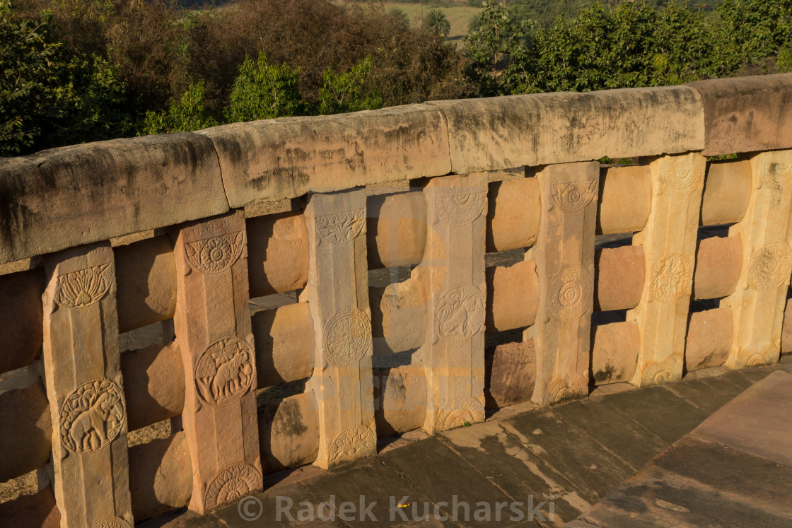 "Balustrade of Stupa 2, Sanchi" stock image