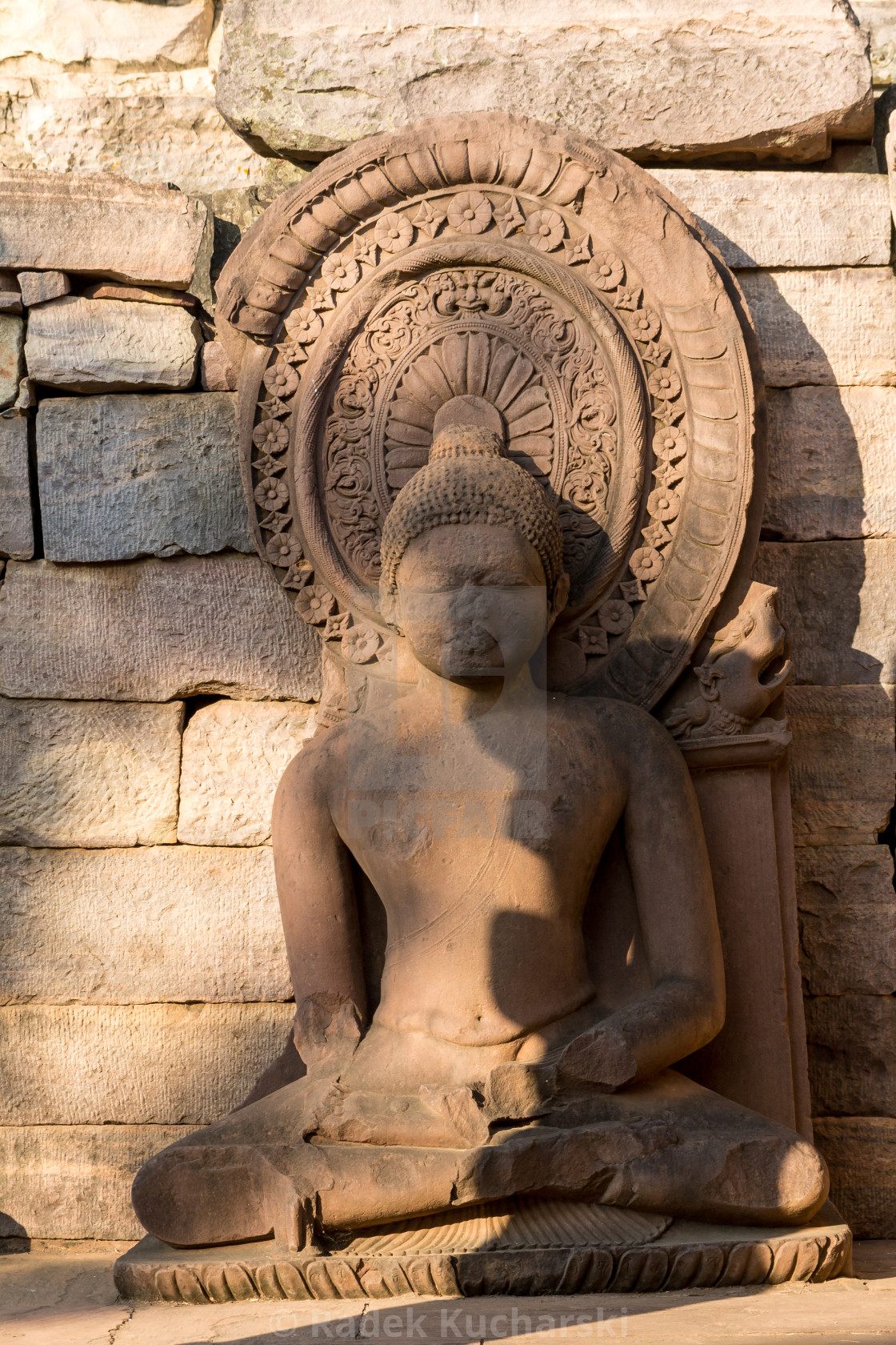 "Statue of the Buddha in Sanchi" stock image