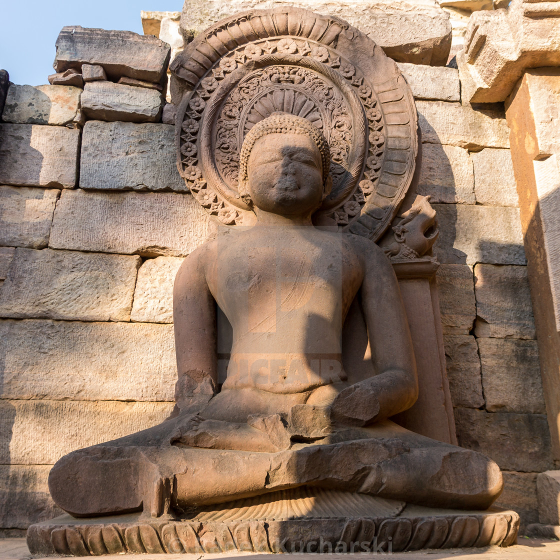 "Statue of the Buddha in Sanchi" stock image