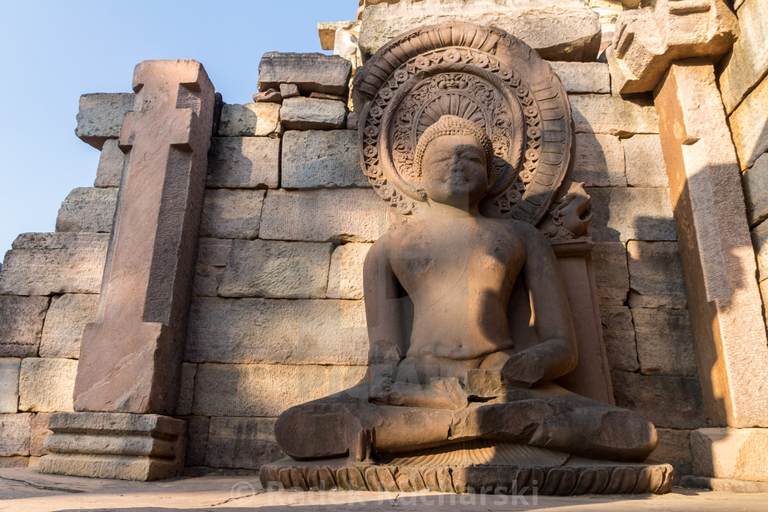 "Statue of the Buddha in Sanchi" stock image