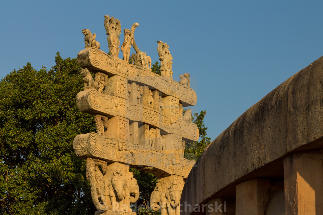 "North gateway of Great Stupa at Sanchi" stock image