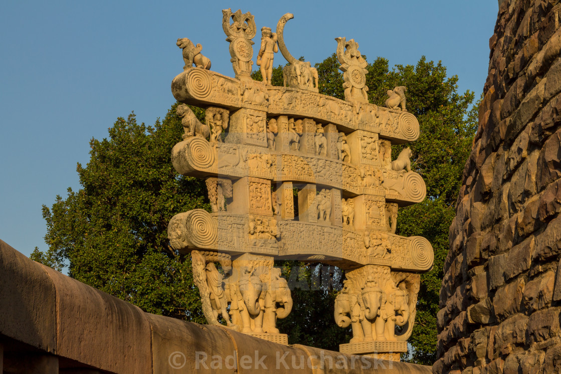 "North gateway to the Great Stupa" stock image