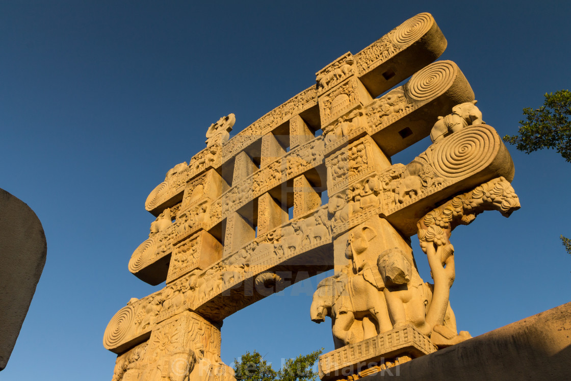 "East gateway of the Great Stupa" stock image