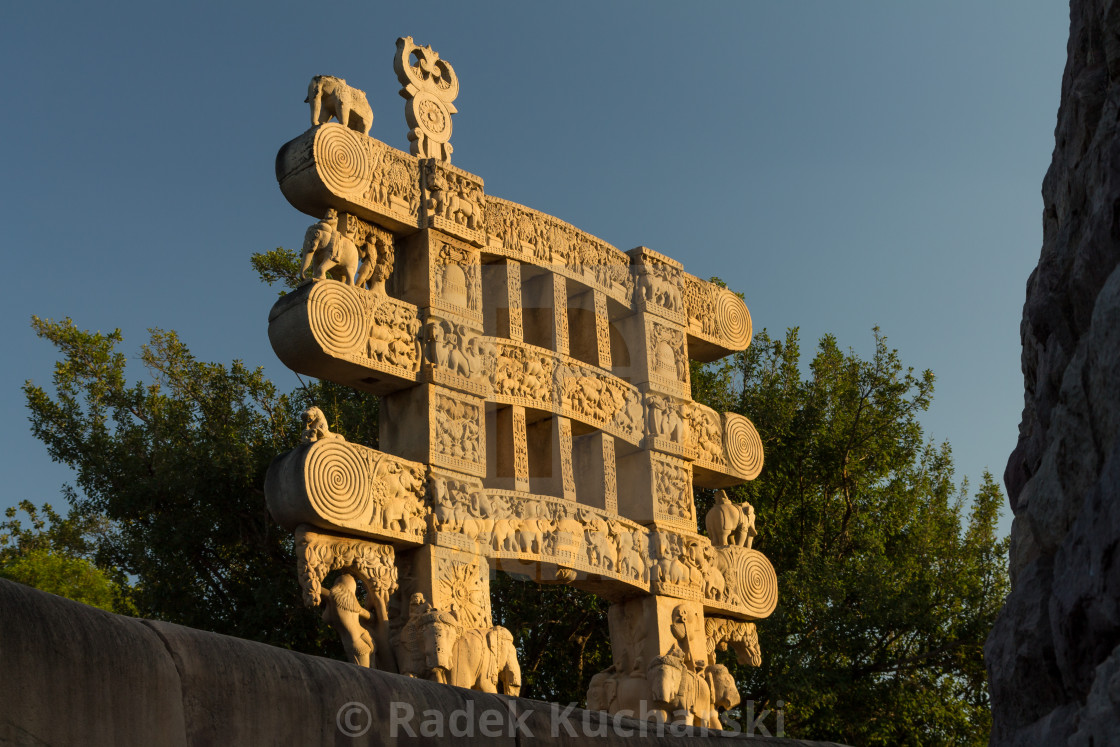 "East gateway of the Great Stupa" stock image