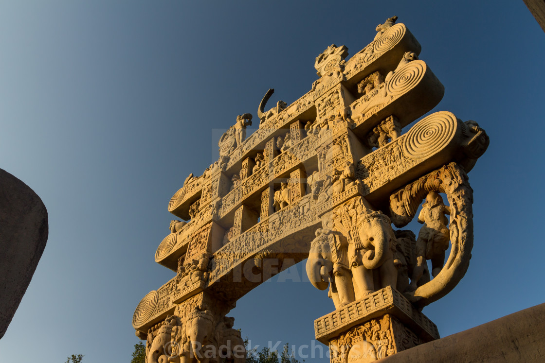 "North gateway of the Great Stupa at Sanchi" stock image