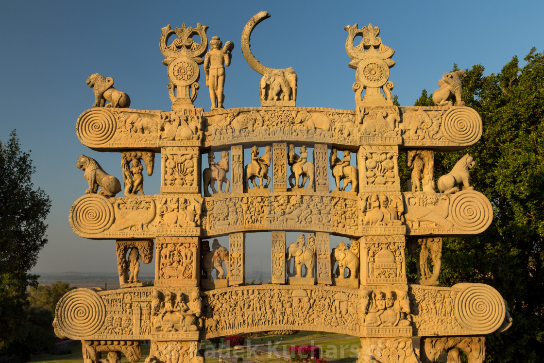 "North gateway of the Great Stupa at Sanchi" stock image