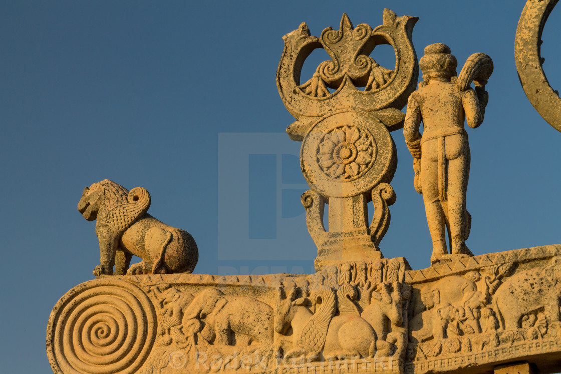 "Decoration of the North Gateway in Sanchi" stock image