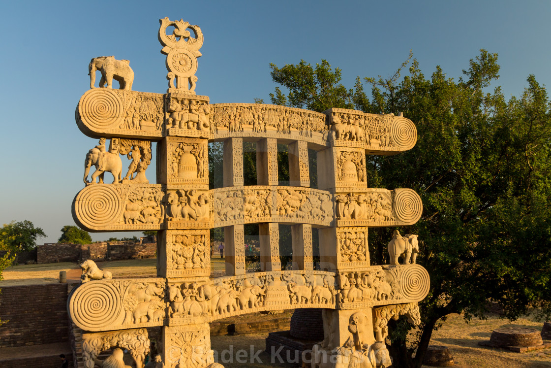 "East gateway of Great Stupa, Sanchi" stock image