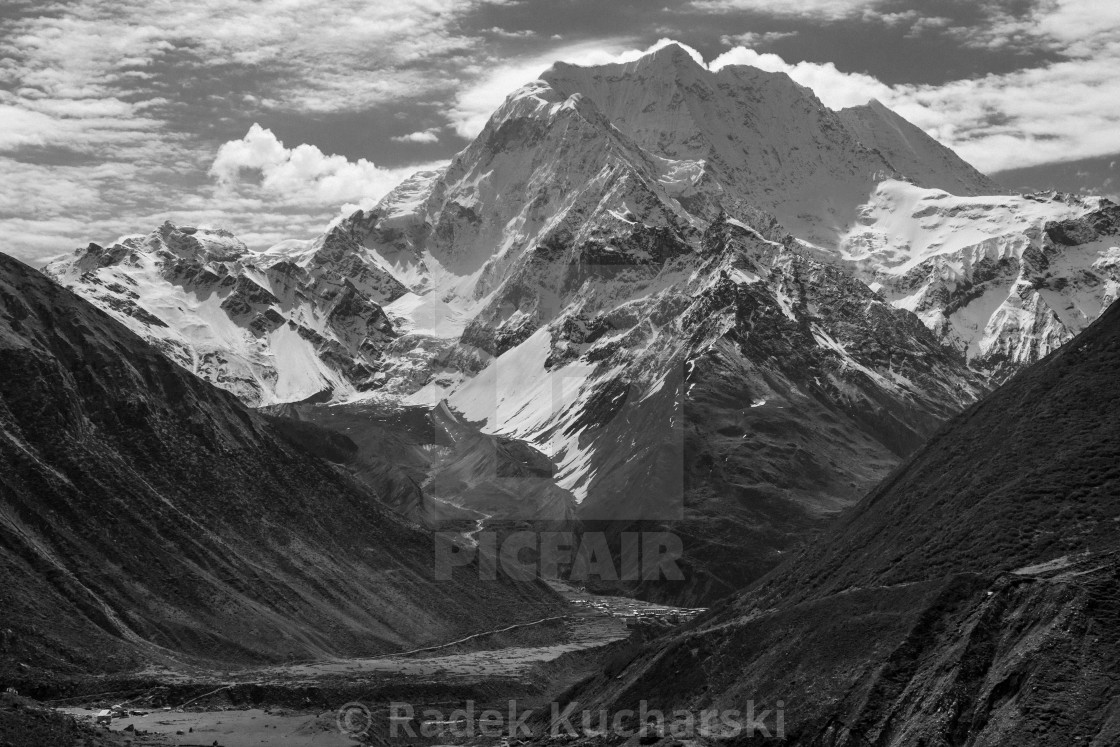 "Pangpoche Peak of the Manaslu Region" stock image