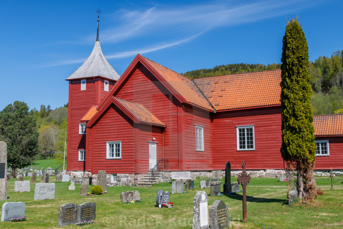 "Fåberg Church and Churchyard" stock image