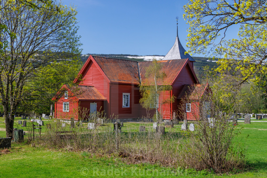 "Fåberg Church and Churchyard" stock image