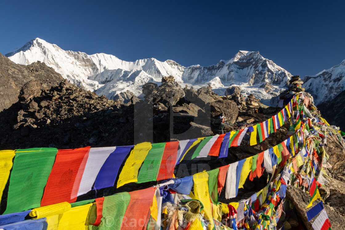 "Sunrise on Gokyo Ri" stock image