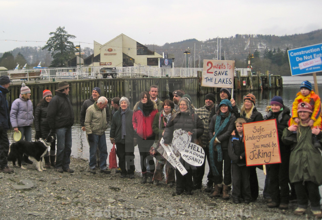 "Bowness Bay Demonstration Against Nuclear Waste Dump Under Cumbria" by Radiation Free Lakeland - $46.10 "Bowness Bay Demonstration Against Nuclear Waste Dump Under Cumbria" stock image