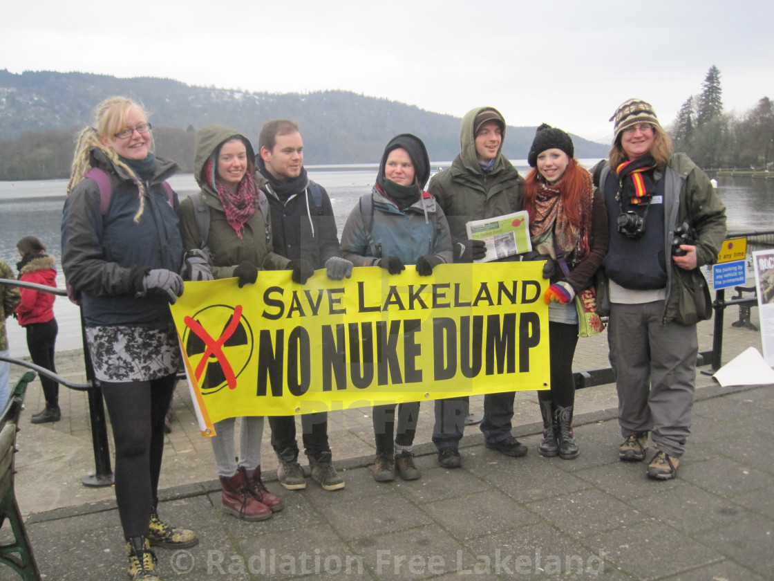 "Save Lakeland No Nuke Dump- Bowness Protest" by Radiation Free Lakeland - $46.10 "Save Lakeland No Nuke Dump- Bowness Protest" stock image