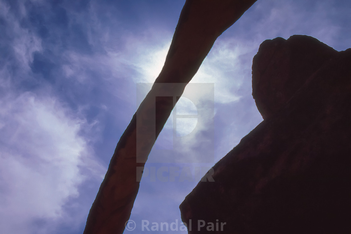 "Landscape Arch from underneath" stock image