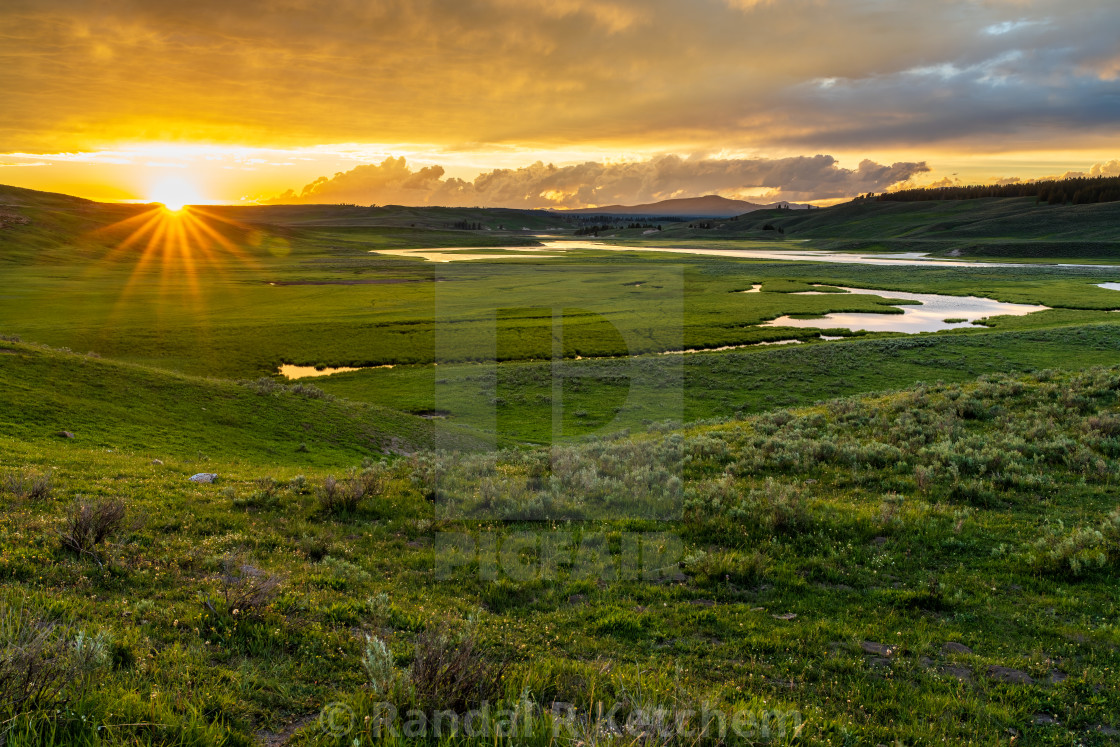 "Sunset over Hayden Valley, Yellowstone" by Randal R Ketchem - $15.39 "Sunset over Hayden Valley, Yellowstone" stock image
