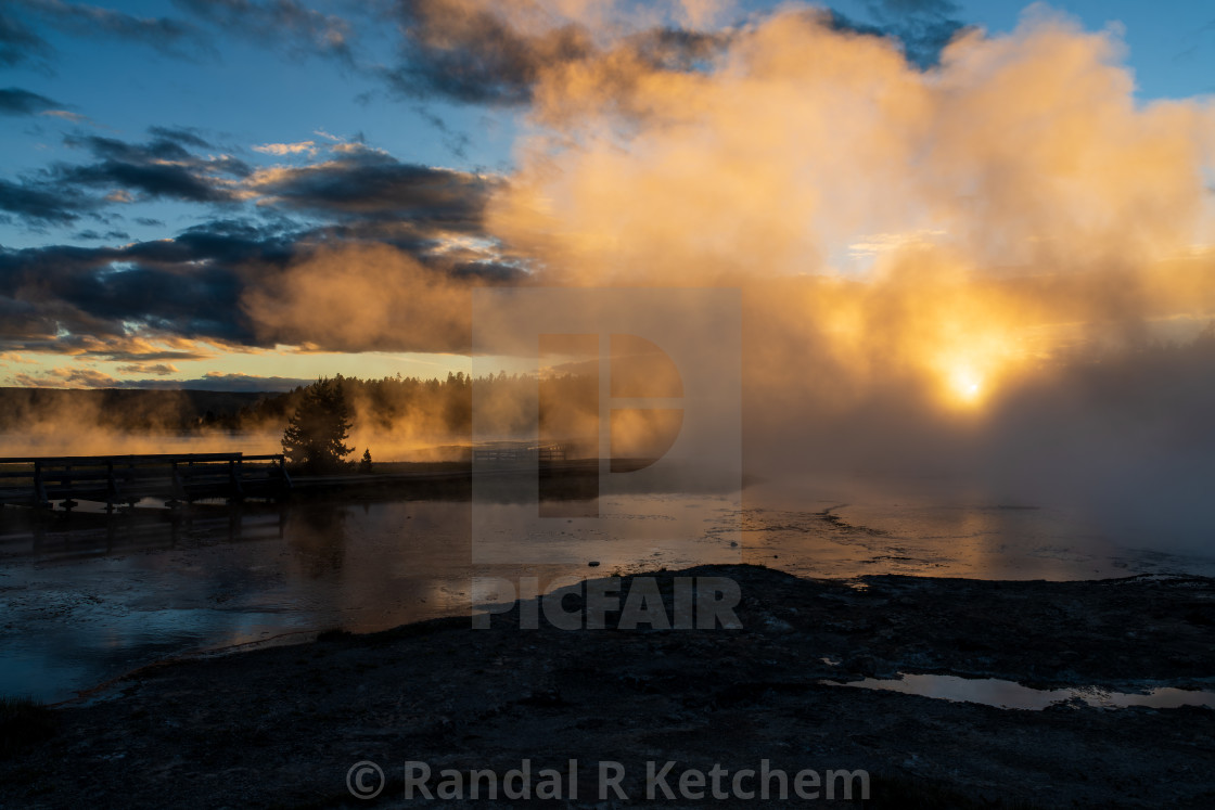 "Sunset over Black Warrior Lake, Deep Steam, Blue Sky" by Randal R Ketchem - $15.39 "Sunset over Black Warrior Lake, Deep Steam, Blue Sky" stock image