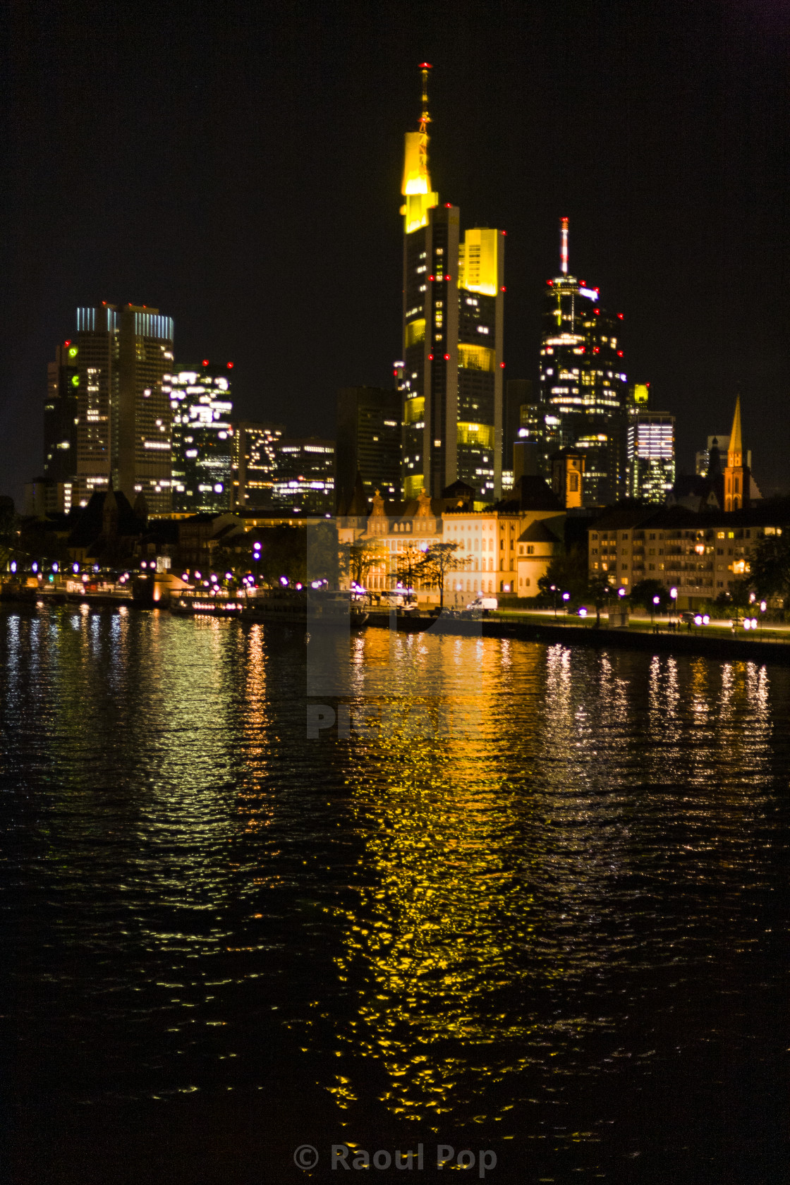 "Frankfurt downtown at night" by Raoul Pop - $6.14 "Frankfurt downtown at night" stock image