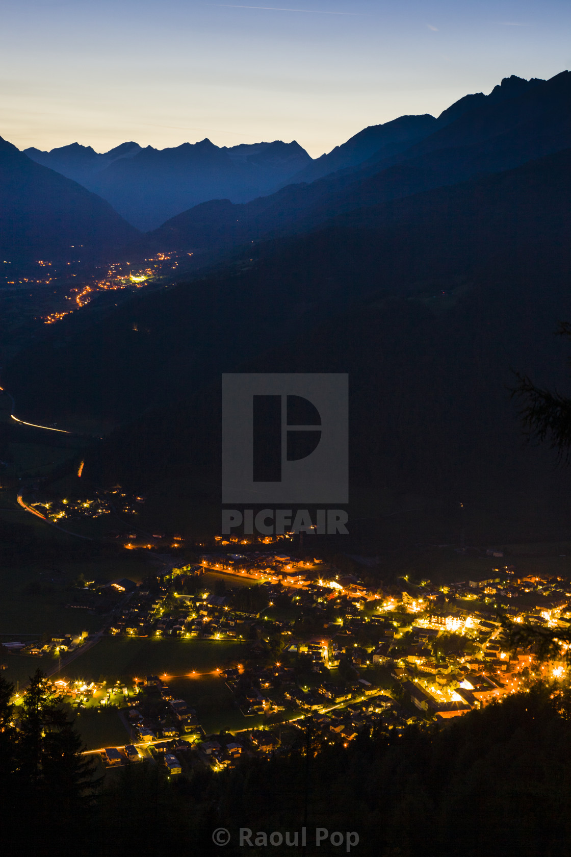 "Night sets in the valley" by Raoul Pop - £4.00 "Night sets in the valley" stock image