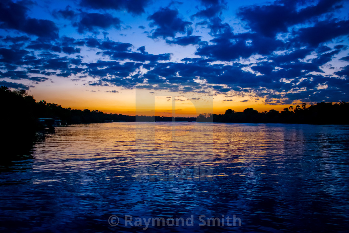 "Sunset over the Zambezi" stock image