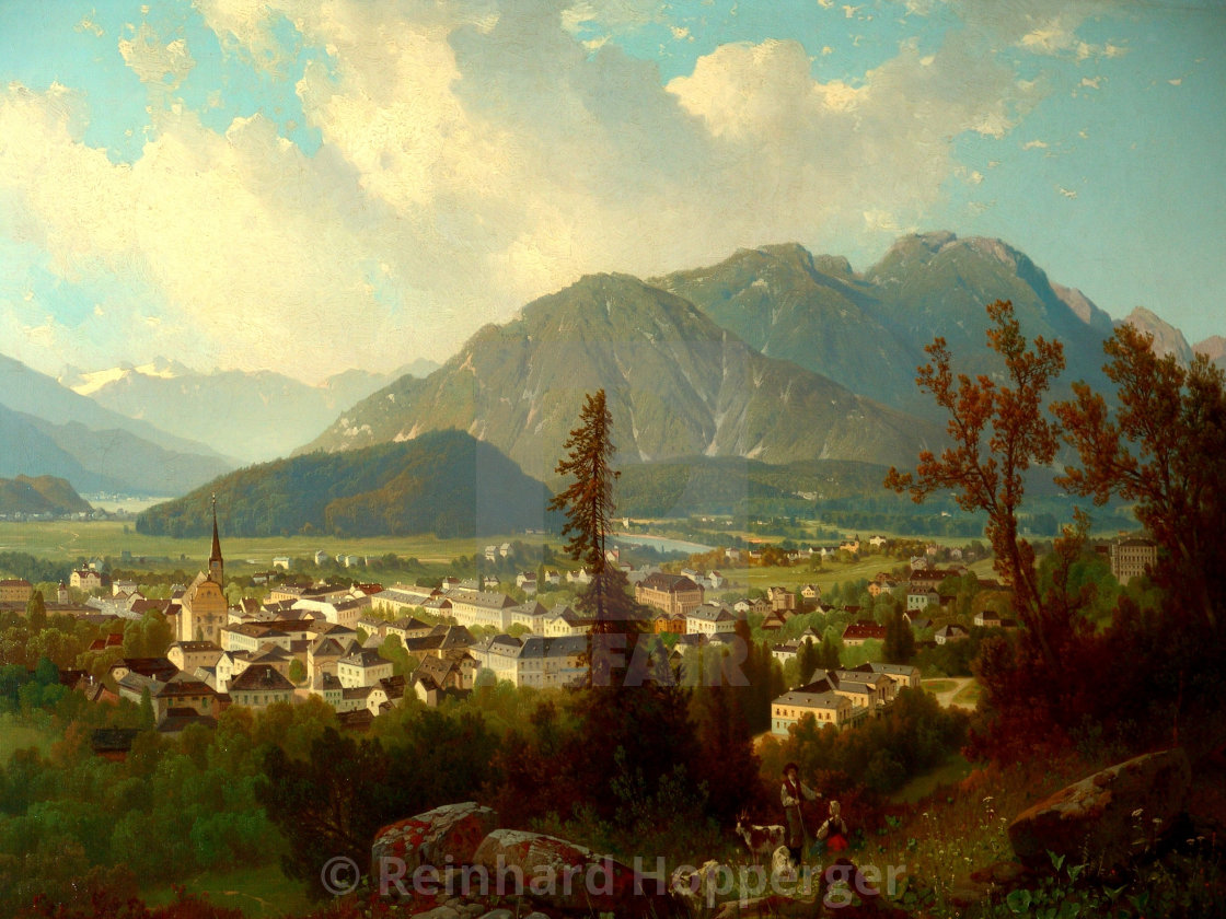 "A view of Bad Ischl during the time of the Austrian monarchy" stock image