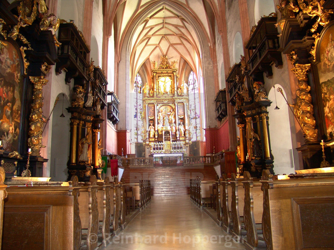 "The inside of the Sound Of Music Wedding Chapel in Mondsee, Austria" stock image