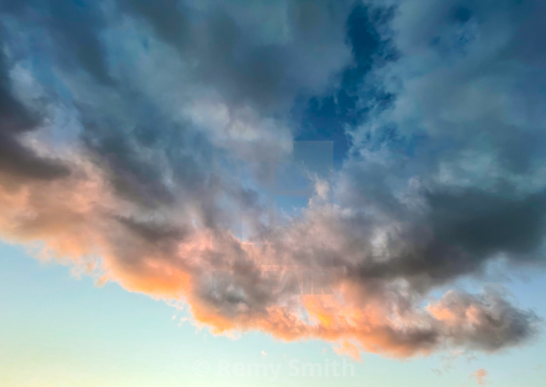 "Orange Glow Clouds" stock image