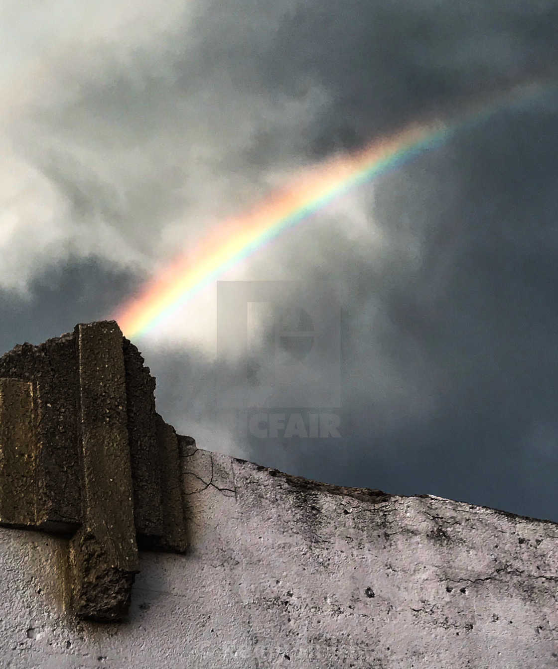 "Rainbow in the Storm" stock image