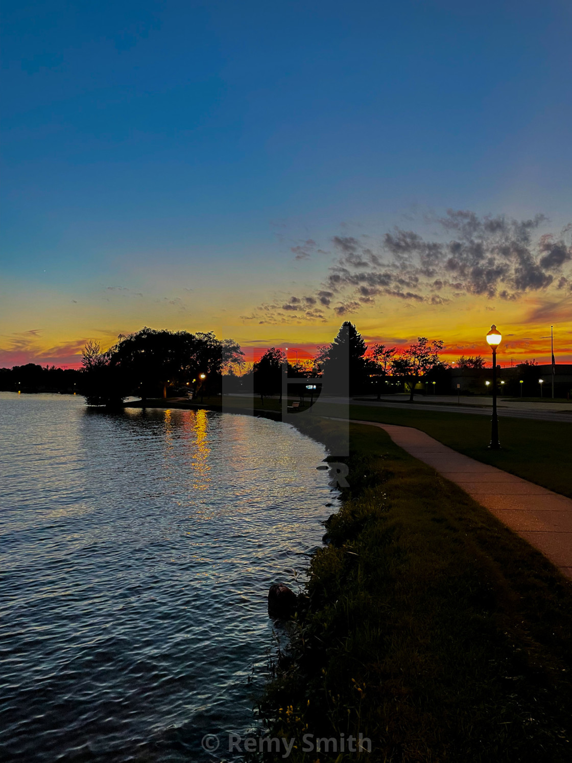 "Sunset by the Lake" stock image