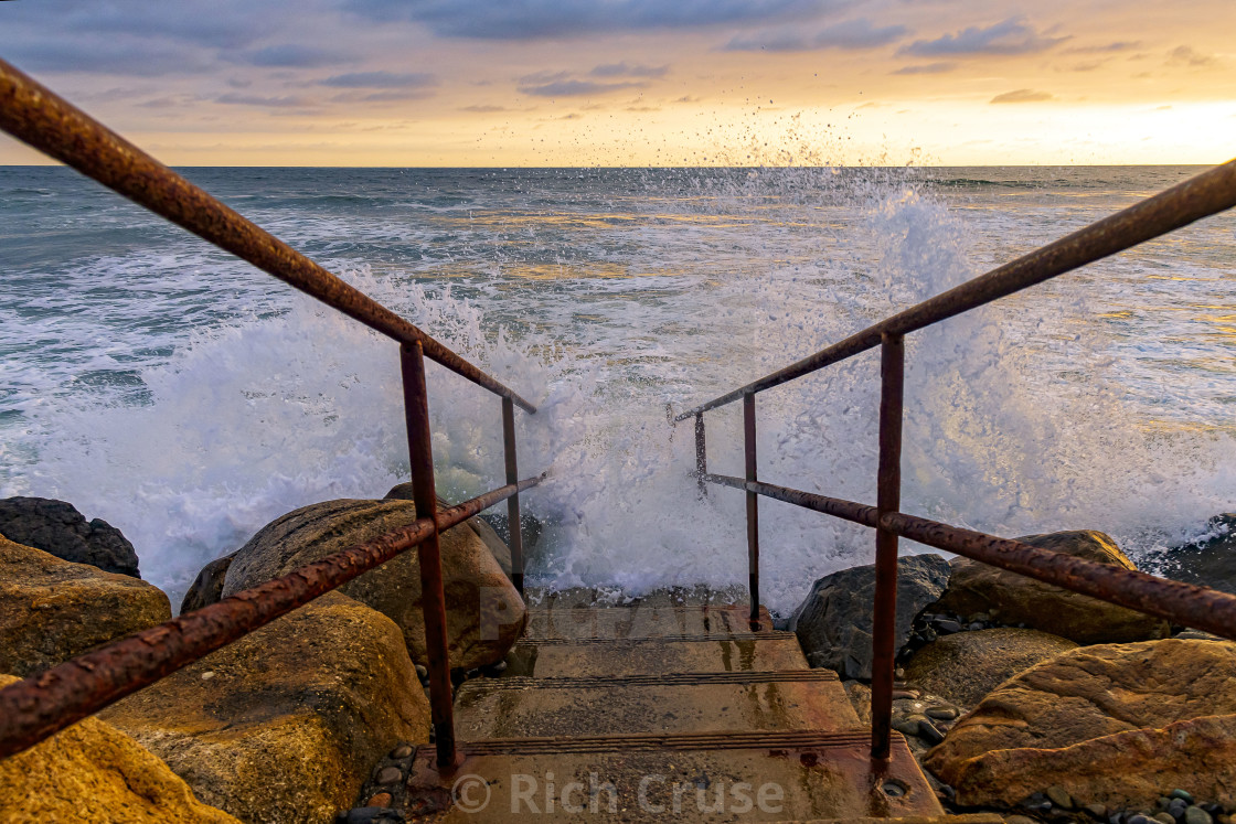 "Waves crash in Oceanside." by Rich Cruse - $77.12 "Waves crash in Oceanside." stock image