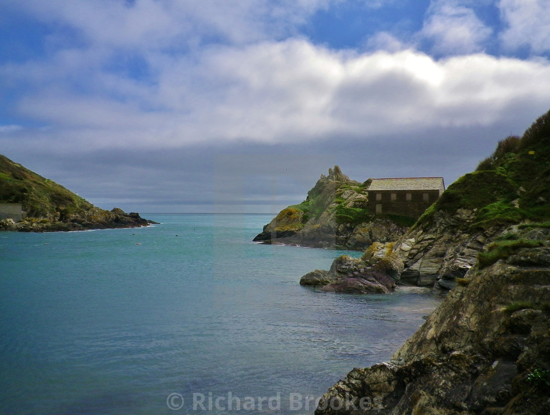 "POLPERRO HARBOUR AND CHAPEL ROCK CORNWALL" by Richard Brookes - $18.08 "POLPERRO HARBOUR AND CHAPEL ROCK CORNWALL" stock image