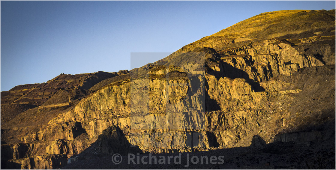 "Last light at Dinorwig" stock image