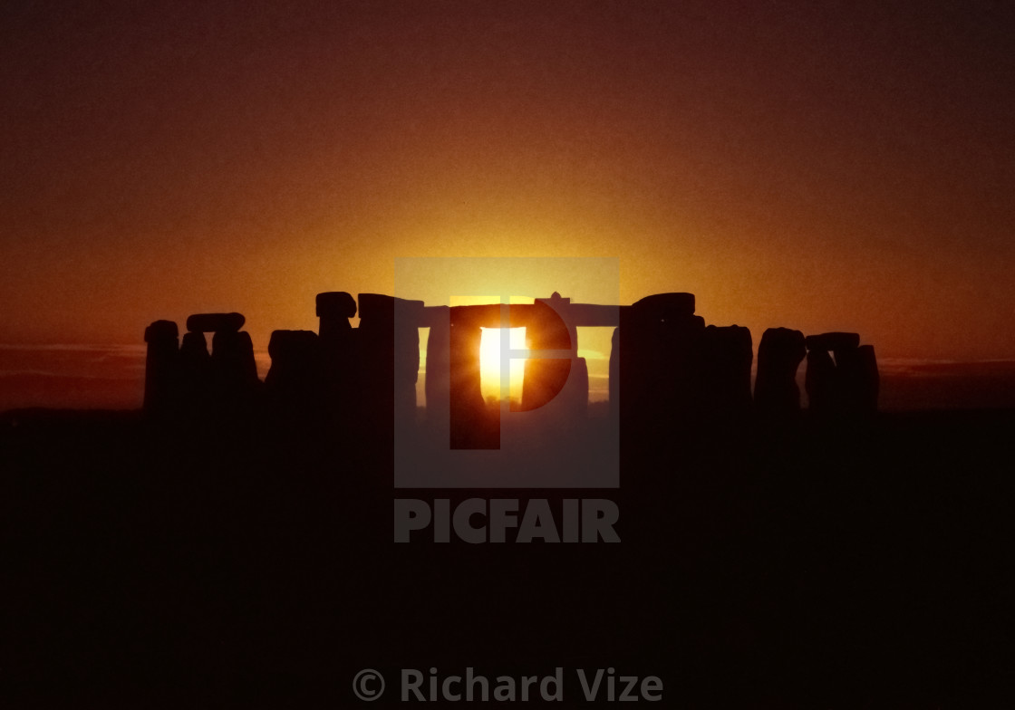 "Stonehenge at sunset" stock image