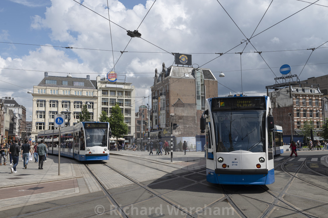 "Amsterdam Nederland. Aug 2021 Leidseplein zonder Heineken Hoek. Leidseplein..." stock image