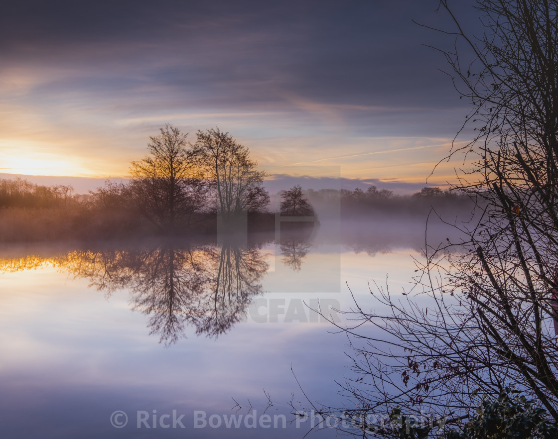 "Misty Bure Sunrise" stock image