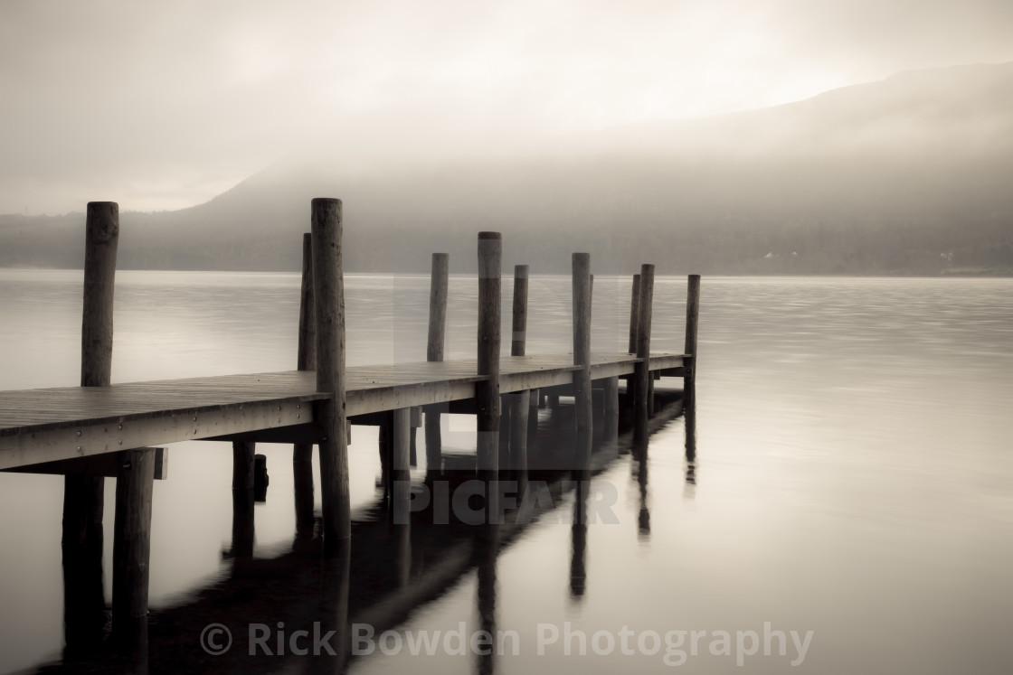 "Jetty in the Mist" stock image