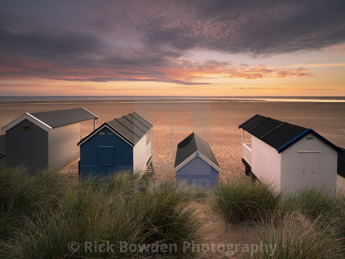 "Sunrise Huts" stock image