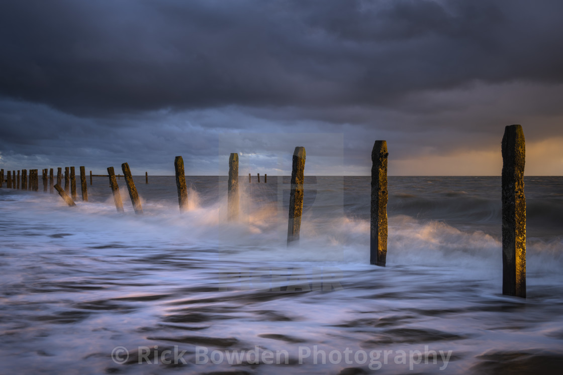 "Happisburgh Posts" stock image